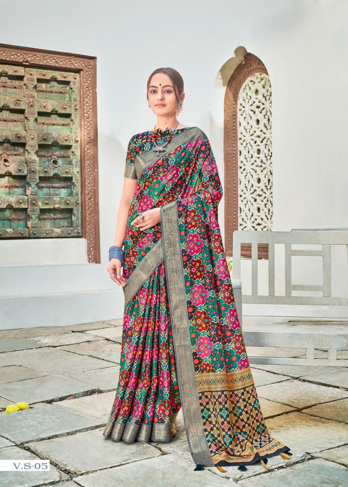 Vintage By Shvetambar V.s-01 To 09 Printed Sarees Catalog